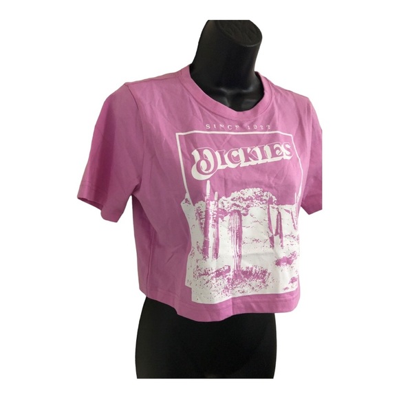 Dickies pink cropped graphic print tshirt size XS new - Picture 3 of 13